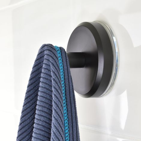 Gancio a Ventosa Nero Stick & Lock 15.5x8.5 cm (1/2)