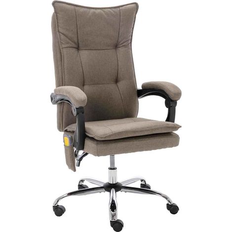 Chaise de bureau de massage Fauteuil gamer - Chaise d'ordinateur Taupe Tissu BonneVie-33556 (1/5)