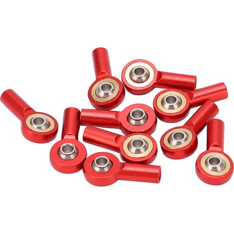 10 pièces rotules M2 légères en aluminium anodisé rouge pour modèles RC et robots, résistantes à l'usure (1/5)