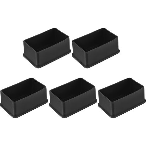 5 Pièces Bouchons Carrés en Plastique pour 45x75mm Noir (1/5)