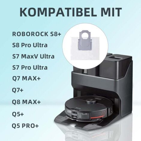 NALOOKAMIC  8 sacs à poussière pour aspirateurs Roborock S8+/ S8 Pro Ultra/ S7 MaxV Ultra/ S7 Pro Ultra/ Q7+/ Q7 Max+/ Q8 Max+/ Q5 Pro+, accessoires de remplacement pour station d'aspiration, sacs à p