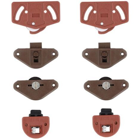 4 Paires Roue de Placard Porte Coulissante Garniture pour Porte Coulissante Guide Roulettes De Porte Coulissante Armoire Garde-robe Roue Guide Poulie Pièces de Porte Coulissantes (1/4)