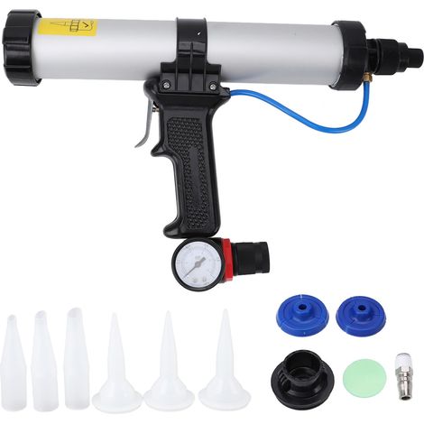 Outil de calfeutrage pneumatique compact en alliage d'aluminium, applicateur à cartouche pneumatique pour la décoration intérieure, 400 ml (1/5)