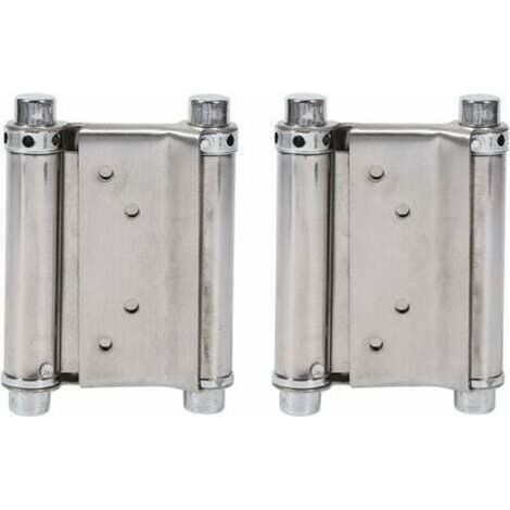 2Pcs Charnières À Ressort Double Action en Acier Inox Charnières de Porte de Saloon Gond Porte Battante, Capacité de Charge Jusqu'à 15 Kg (1/4)