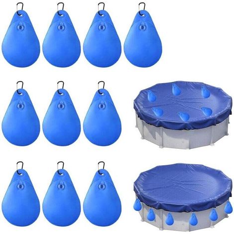 Hochleistungs-Wassersäcke für Poolabdeckungen, 10 Gewichte für eingelassene Poolüberdachungen, Poolabdeckungszubehör, Pool-Wassersäcke, für die Winter-Poolwasser-Klimaanlage (1/4)