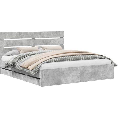 Maison Exclusive - Struttura del letto con cassetto Grigio cemento 180 x 200 cm (1/5)