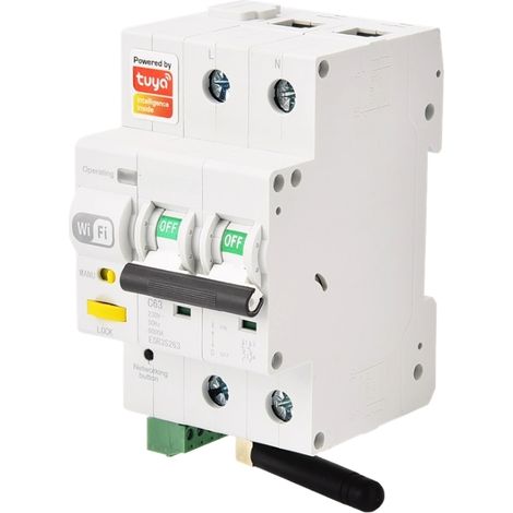 gloca Interruttore Magnetotermico Wi-Fi Smart Conta Energia Con App Tuya Smart Riarmo Automatico Tramite APP 3M 2P 63A 220V (1/4)