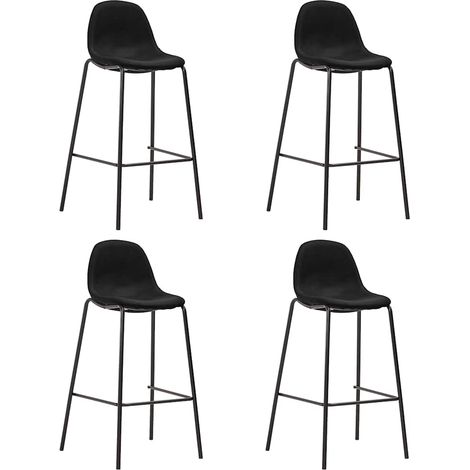 vidaXL Juego de mesa alta y taburetes 5 piezas tela negra (1/2)
