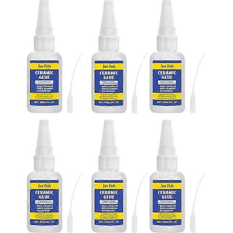Colle céramique pour la réparation de la porcelaine et de la poterie, 1 à 6 pièces, colle à adhérence instantanée et forte, 30 ml, 6 pièces (1/5)