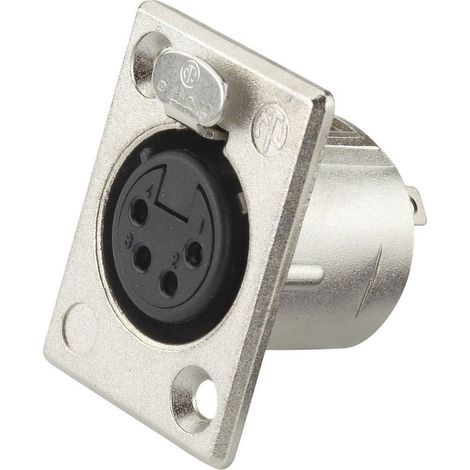 XLR embase femelle, contacts droits Neutrik NC4FP1 Nombre de pôles: 4 argent 1 pc(s) D27649 (1/2)