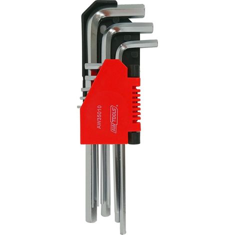 Juego de llaves Allen Awtools Black Line, 1.5-10 mm, 9 piezas, ideal para trabajos de precisión, diseño duradero, perfecto para reparaciones, mantenimiento y proyectos de bricolaje. (1/2)