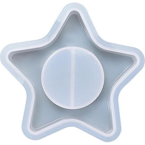 Moule en résine époxy pour bougeoir en forme d'étoile, porte-bougie, bougies chauffe-plat, moule en silicone (1/4)