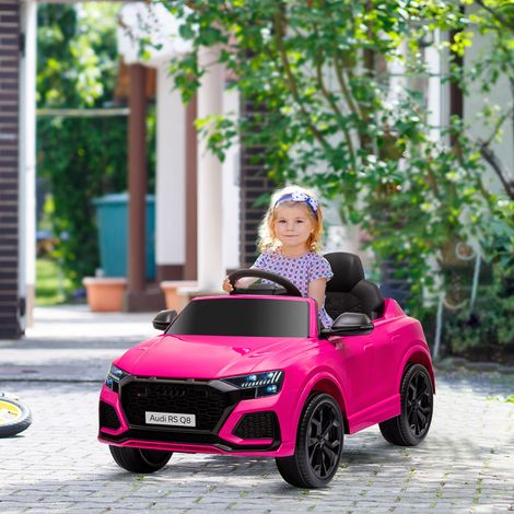 Coche Eléctrico Infantil +3 Años Licencia Audi RS Q8 con Batería 6V 2 Motores Mando a Distancia Música Bocina y Luces Velocidad Máx. 3km/h 101x62x51 cm Rosa (1/5)