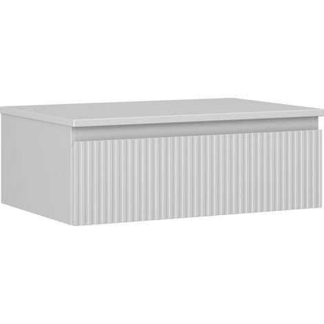 Mexen Rivel Badezimmerunterschrank 70 cm mit Arbeitsplatte, 1 Schublade, gerillt, grau matt - 91A20-07023-1-BFC62 (1/5)