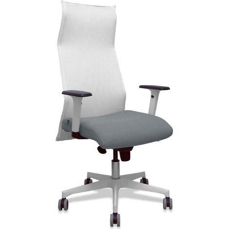 Poltrona Sahuco white bali grey white braccioli bianchi base bianca rotelle bianche parquet 65mm