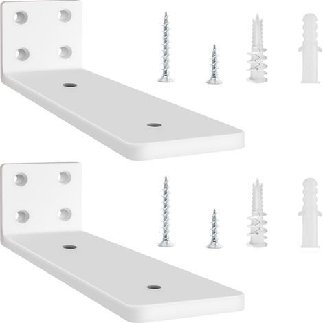Lot de 2 - Équerre étagère - Support mural - Fixation robuste pour étagères ouvertes &43 Installation facile DIY Maison et Bureau Blanc 15x15 cm (1/5)