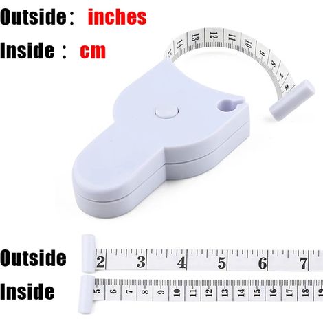Règle de ruban à mesurer auto-serrant pour le corps 150 cm / 60 pouces Couture Tailleur Couture Mesure Règle Mètre Film pour Taille Poitrine Jambes Pouce cm Blanc (1/5)