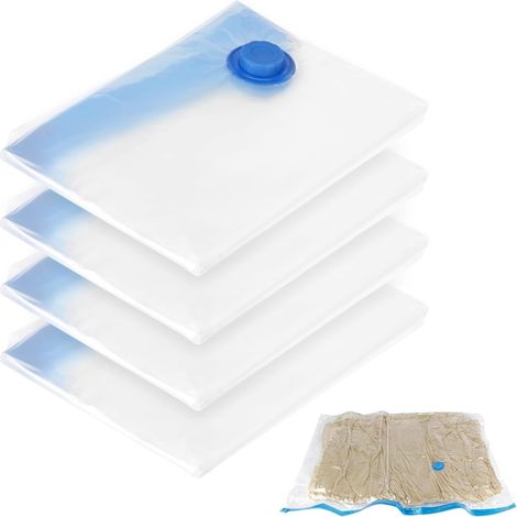Lot de 6 sacs de rangement sous vide 80x120cm vêtements couettes accessoire pratique pour la maison (1/5)