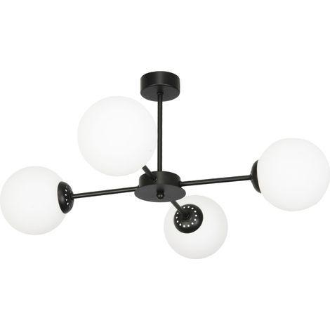 Lámpara de techo negra con bolas de cristal Varadera 14-831 (1/2)