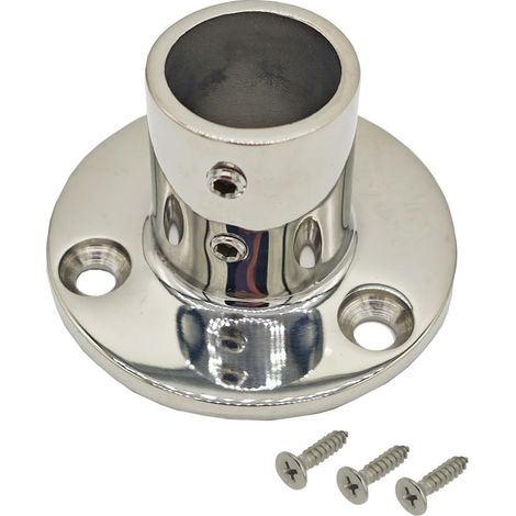 90-Grad-Bootsrampe. Runde Basis aus seewasserbeständigem Edelstahl 316 für 2,5 cm Rohrdurchmesser.