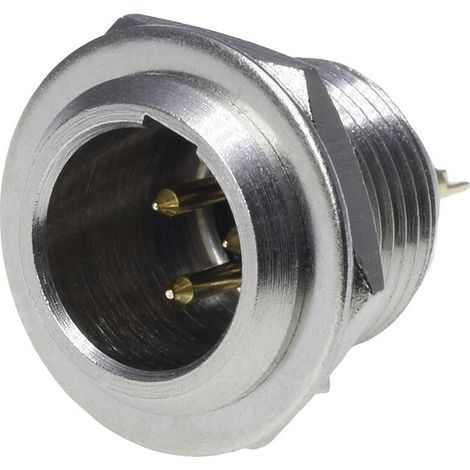 RS PRO-Connecteur XLR Mâle Droit 3 voies Montage panneau, placage Or ( Prix pour 1 ) (1/2)