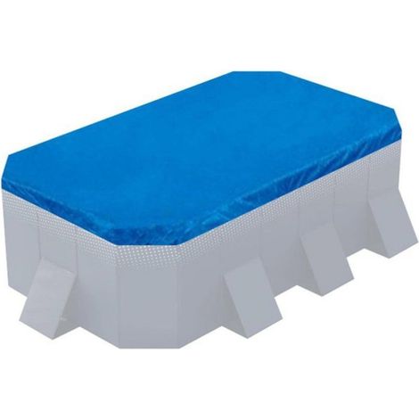 1 Bâche de piscine rectangulaire 265x170 cm avec auvent intégré polyéthylène résistant aux UV pour jardin (1/3)
