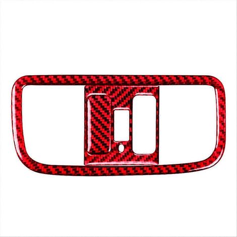 Cache de panneau de phare supérieur en fibre de carbone rouge pour Honda Civic 8ème génération (1/5)