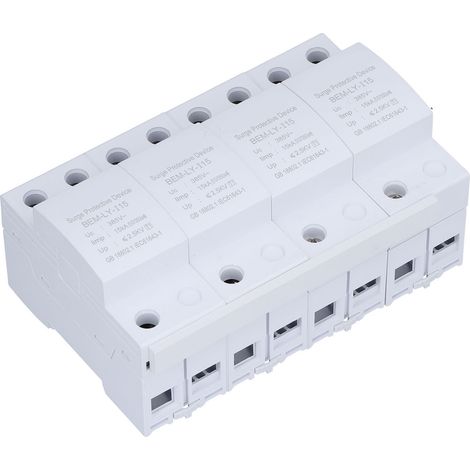 Parafoudre résidentiel protecteur surtension 4P 15kA niveau 1 BEMLYI15 230V/385V, parasurtenseur domestique 4 pôles, paratonnerre de maison, protection foudre AC. (1/5)