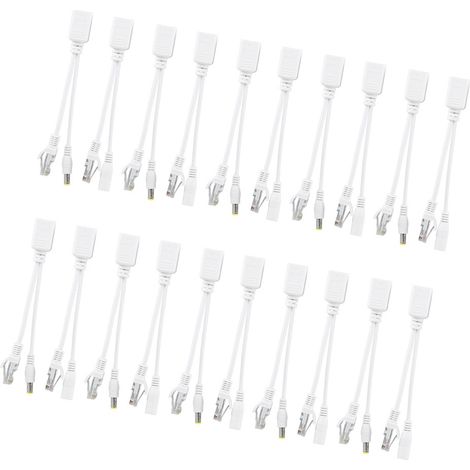 10 Adaptateurs Injecteur Séparateur Câble POE RJ45 pour Caméra IP Alimentation 12V CC (1/5)