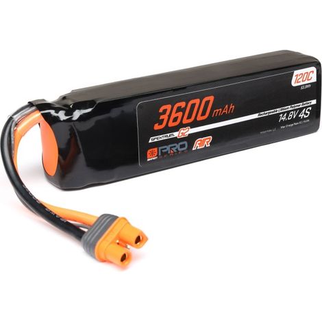 Spektrum Accessories 14.8V 3600mAh 4S 120C Smart G2 Pro Air LiPo Battery: IC3