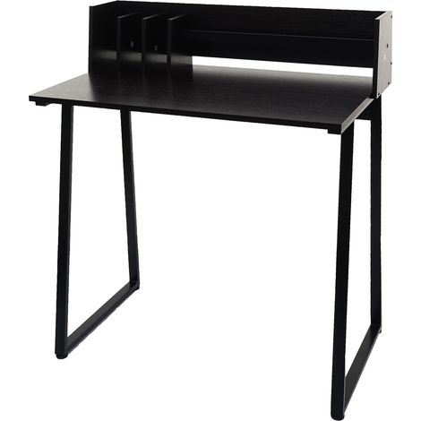 Table console HHG-770, table de téléphone, 82x51cm structure 3D, métal MDF, noir