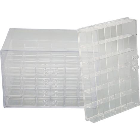 Boîte de rangement transparente 120 compartiments, 5 tiroirs amovibles, coffret organiseur pour bijoux et boucles d'oreilles (1/5)