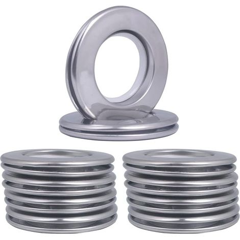 Sollbry 10 pièces oeilet de Rideau, Anneaux de Rideau en métal de diamètre intérieur avec œillets 42mm Rideaux à œillets Romains pour fenêtre de Salle de Bain (10 Pcs-Argent)Aec (1/4)