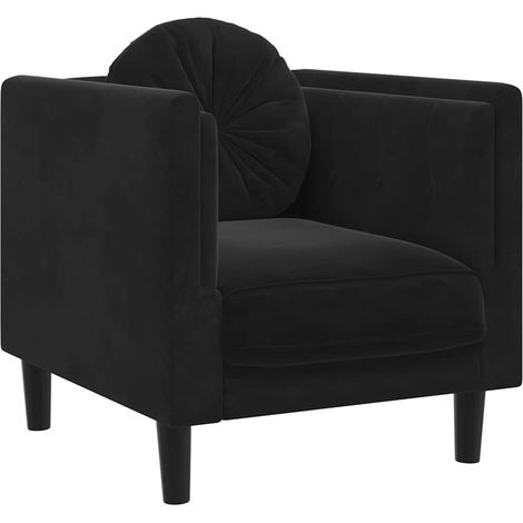 vidaXL Sessel mit schwarzem Samt-Kissen