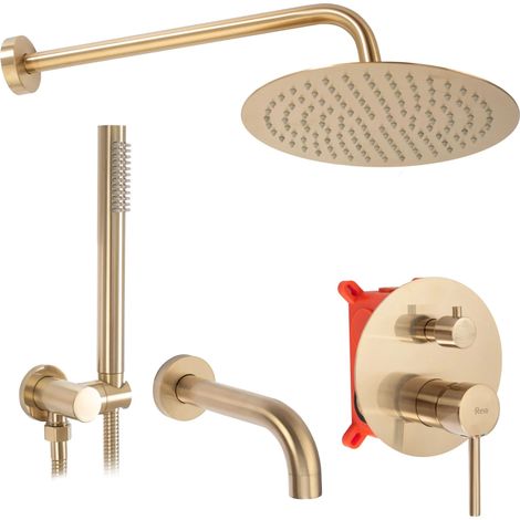 Concealed Shower Set with shower spout REA Lungo Brush Gold + Box (1/6)