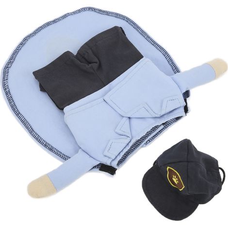 Déguisement de facteur pour animaux de compagnie - Combinaison amusante et douce avec casquette pour petits chiens et chats (1/5)