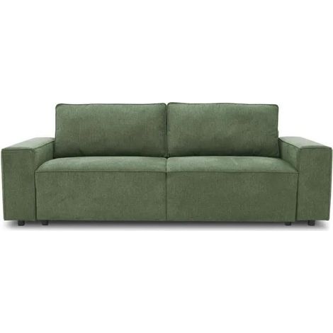 3-Sitzer Schlafsofa - Loft Olive Stoff - Stauraum - 239 x 117 x 65 cm - KEINE