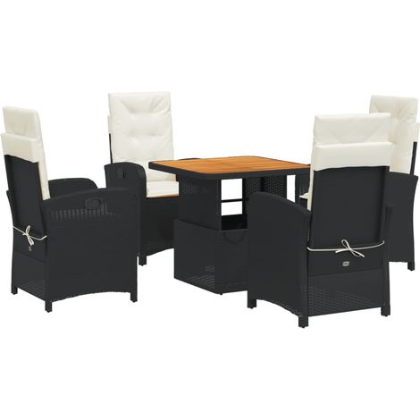 Maison Exclusive - Set de muebles jardín 5 pzas con cojines ratán
