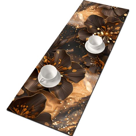 Runner da tavola Pearl Flower 115x40 cm - Feltro ecologico, protezione per il tavolo, motivo decorativo, Bertoni (1/4)