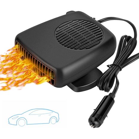 Kit desempañador portátil de invierno de 150 W con toma de encendedor - Desempañador 2 en 1 de calentamiento/enfriamiento rápido - Desempañador para autos pequeños (1/5)