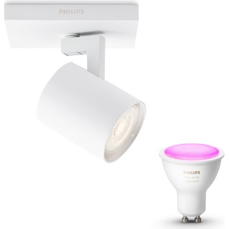 Philips Hue Runner Spot en saillie à 1 point lumineux GU10 (Blanc) Lumière blanche et colorée - White and Color Ambiance
