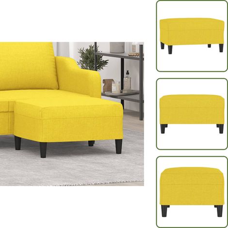The Living Store Fußhocker Hellgelb 70x55x41 cm Stoff - Polsterhocker - Hocker Hellgelb - Fußhocker - Beistelltisch - Wohnzimmer Dekoration (1/5)