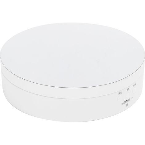 Plateau Tournant Électrique 3 Vitesses 360° pour Bijoux avec Chargement USB Blanc (1/5)