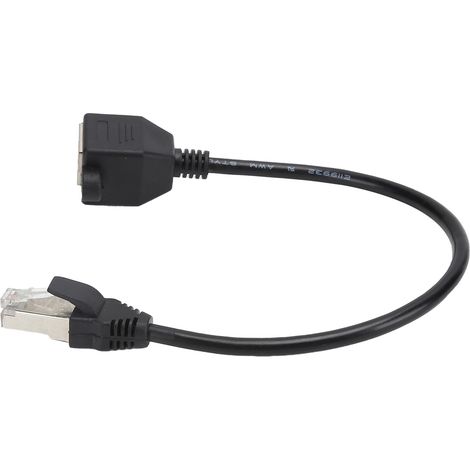 Adaptateur de Prolongateur RJ45 Mâle vers Femelle avec Vis de Fixation pour Câbles Ethernet, 0.3 mètres