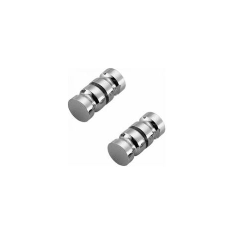 Set di 2 pomelli rotondi per porta doccia in acciaio inox 304 cromato lucido - Crezuo (1/4)
