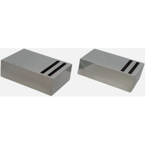 2PZ TERMINALE DECORATIVO PIATTO COL.CROMO MOD.TABIT