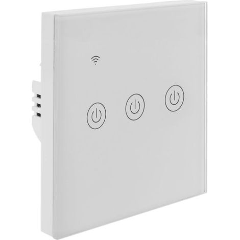 Interrupteur intelligent triple touche blanc compatible avec Google Home, Alexa et IFTTT (1/2)