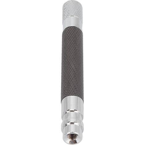 Manche de rasoir de sûreté Old Style, antidérapant, réutilisable, petit manche en métal portable pour homme, rasage à domicile et en voyage, noir (1/5)