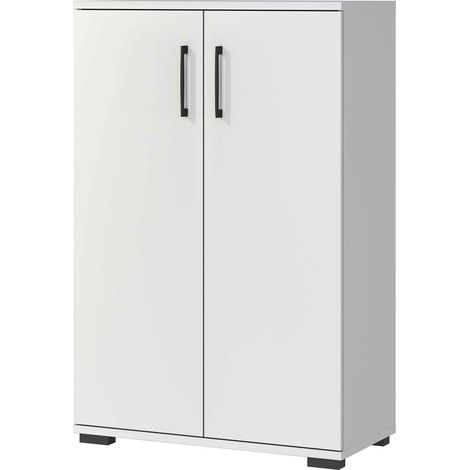 Armoire de bureau 4 niches 80x40x123cm gris clair - FANCY