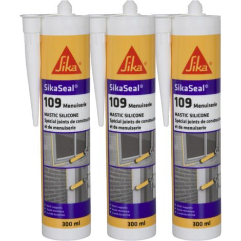 Set di 3 SIKA SikaSeal 109 Sigillanti siliconici per carpenteria - Beige - 300ml